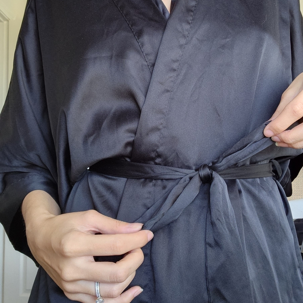 Satin Kimono Robe - Picture 4 of 4